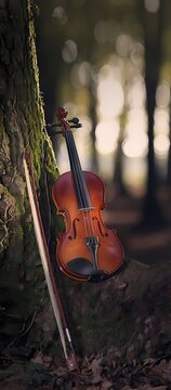 violin and bow on the street