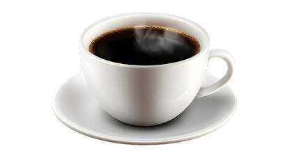 Obraz premium Cup of hot coffee on a transparent background. isolated background.