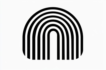 Obraz premium Bold Black Arc Icon on Smooth White Background