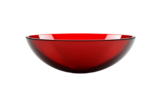 Elegant Red Glass Bowl Empty Modern Design Studio Shot ruby dish food home life shiny drink decor   