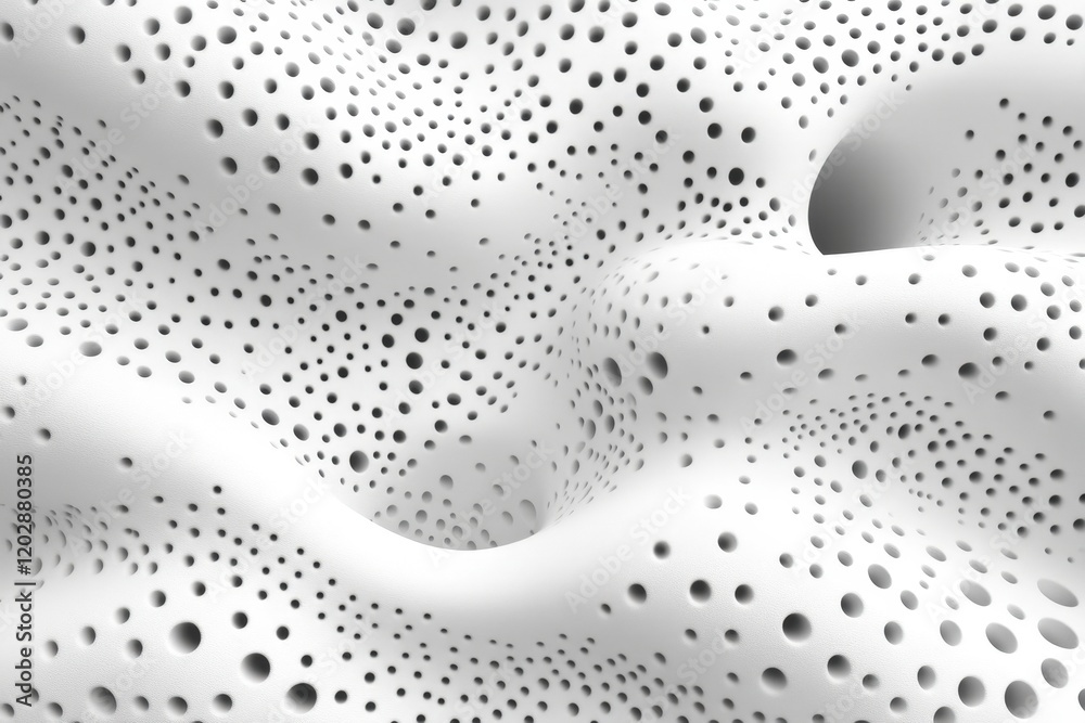 Wall mural abstract white surface with dots: a unique close-up of a textured background ideal for modern design