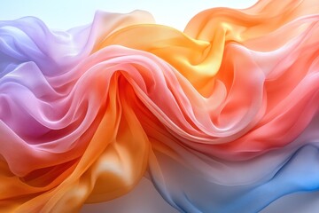 Fototapeta premium Flowing silk fabric in vibrant colors creating an elegant background effect