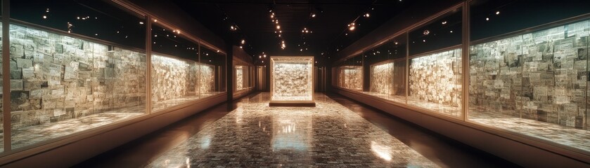 Exploring a museum of perception interactive exhibits space immersive environment illuminated gallery artistic concepts