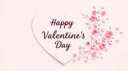 A romantic Valentine's Day card with pink hearts, symbolizing love and celebration