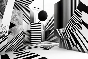Dynamic animation of shifting geometrical forms with sharp edges and clean lines, creating an engaging visual pattern.