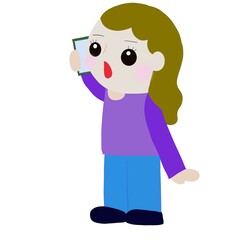 スマートフォンを使って通話をする女性