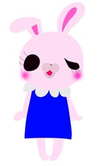 ウインクをするおしゃれなうさぎ