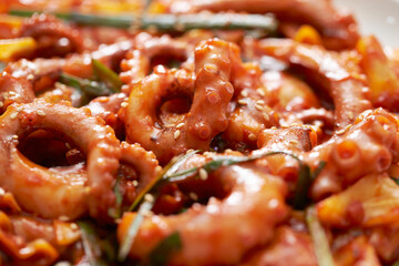 Spicy stir-fried octopus, Korean food