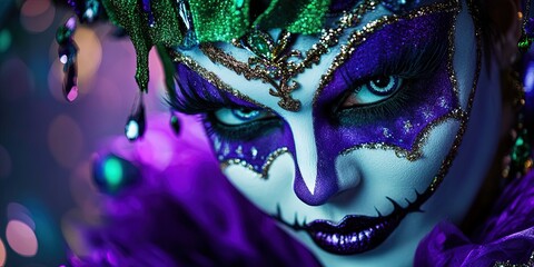 gothic mardi gras, purple, green, gold 