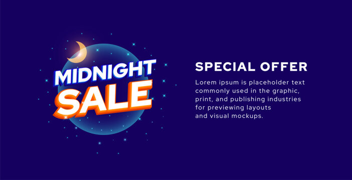 Midnight Sale blue orange color scheme with light