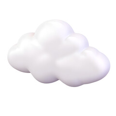 Fluffy 3D Cloud on a Teal Background. Soft, Dreamy Aesthetic.