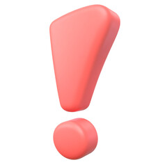 Bold Coral Exclamation Mark! 3D Design Pop.
