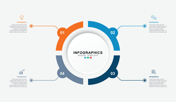 Vector Infographic label design template . process diagram with icons and 4 options or steps.