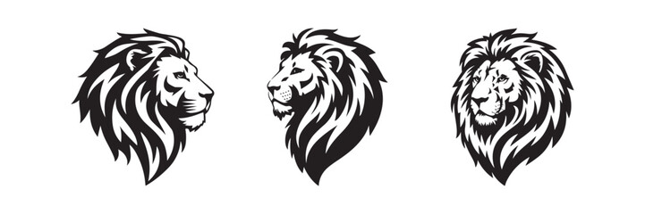 Lion Head Vector Silhouette Logo Design. Lion Vector Illustration