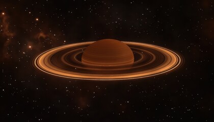 Obraz premium Stunning Visual of a Ringed Planet in a Dark Cosmos: Celestial Wonder in Deep Space