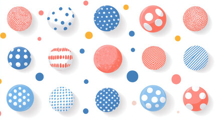 Colorful polka dot pattern with playful circles