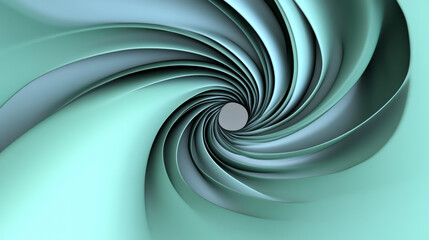 Fototapeta premium Abstract teal spiral pattern with dynamic flow