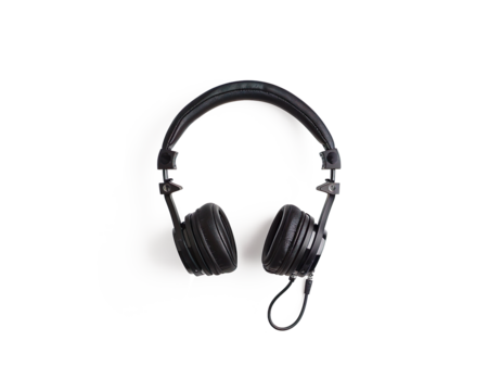 Headphones portrait headset on a transparent background