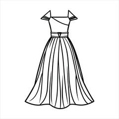 Elegant Off-Shoulder Ball Gown with Pleated Skirt and Graceful Silhouette