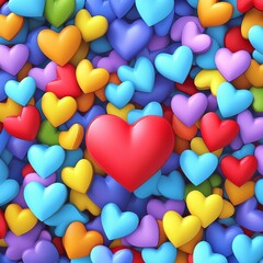 Colorful Hearts Background for Love and Affection Themes