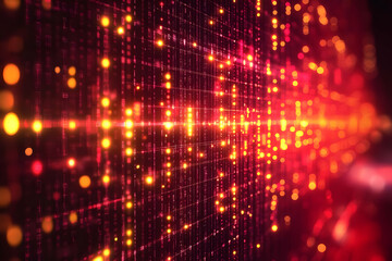 Obraz premium Abstract Red and Orange Glowing Particle Background