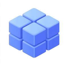 Obraz premium Abstract 3D Blue Cubes: A Digital Puzzle