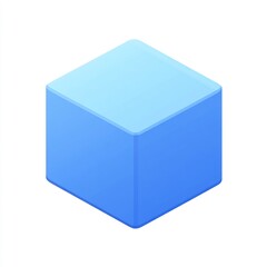 Fototapeta premium Isometric Cube: A Light Blue 3D Geometric Shape
