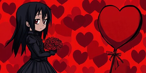 kawaii gothic valentines day