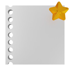 3d star sticky note paper text box