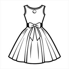 Little Girl's Sleeveless Dress with Bow Belt and A-Line Silhouette