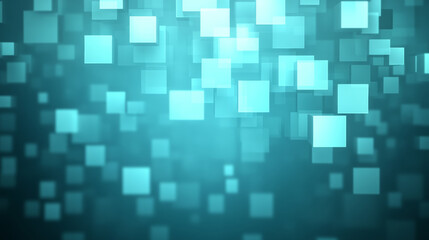 Obraz premium Abstract blue squares floating in digital space