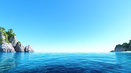 Naklejka premium Serene Tropical Seascape