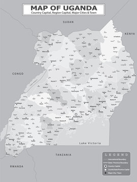 African Countries Geography Political map. Political map of country with capital, province or state capital, major cities and town.