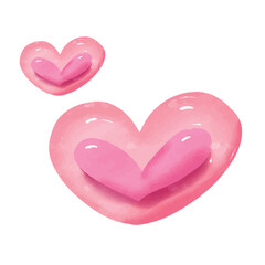 Watercolor lovely vector hearts