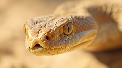 Obraz premium A snake with a brown head and yellow body