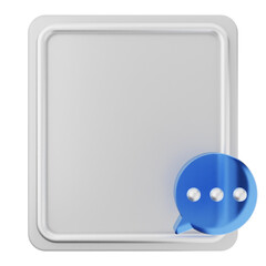 3d chat sticky note paper text box