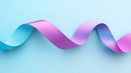 Pastel ribbon swirls on blue background, design element