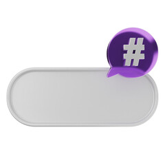 3d chat hashtag note paper text box