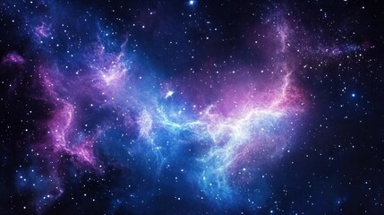 Fototapeta premium Cosmic Nebula: A Celestial Tapestry of Purple and Blue