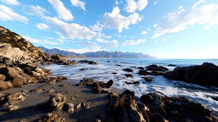 Rocky Coastline and Ocean Panorama