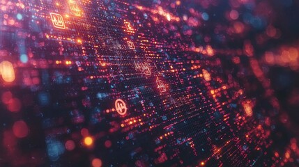 High-tech visualization of a remote medical monitoring device streaming health data to a digital screen with icons for vitals, alerts, and patient care