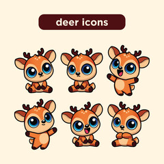Obraz premium 9 fat deer icons.eps