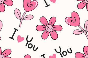Valentine day, Valentine's seamless pattern with hearts design for fabric, cotton, wallpaper, satin, paper.	