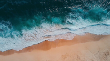 Tropical Sandy Beach with Soft Blue Ocean Waves and Clear Water 