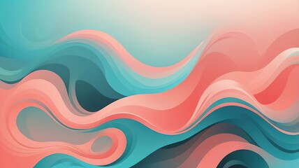 Abstract gradient fog with swirling patterns in shades of coral and turquoise.