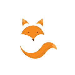 Orange tone fox logo vector illustration.