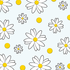 Obraz premium vector drawing flower painting Daisy painting.