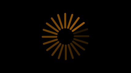  Animated circle loading bar. Animated circular loading mark with black background. 