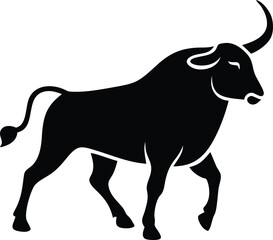 Free Bull Silhouette Vector - Strong and Dynamic Animal Design"