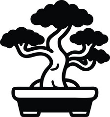 Elegant Bonsai Tree Vector for Logos, Prints, and Creative Designs